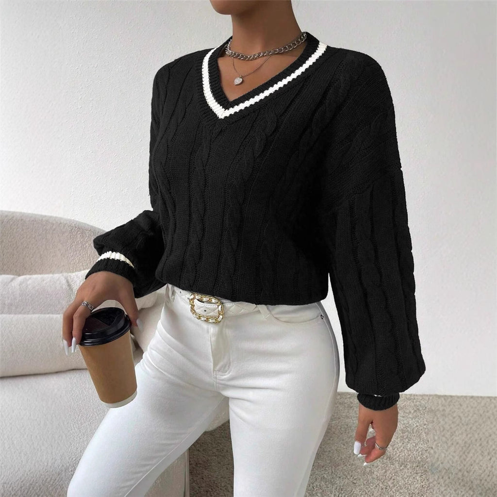 Damen Grobstrick Pullover Sovae