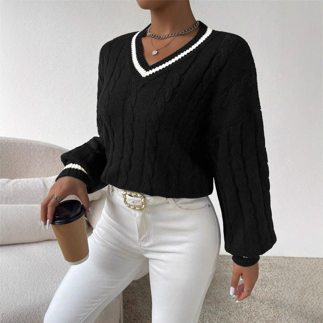 Damen Grobstrick Pullover Sovae