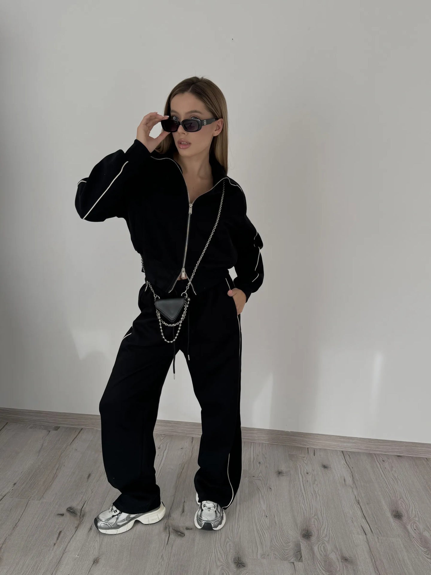 Damen Sportlicher Trend-Hoodie und Jogger Set Sovae