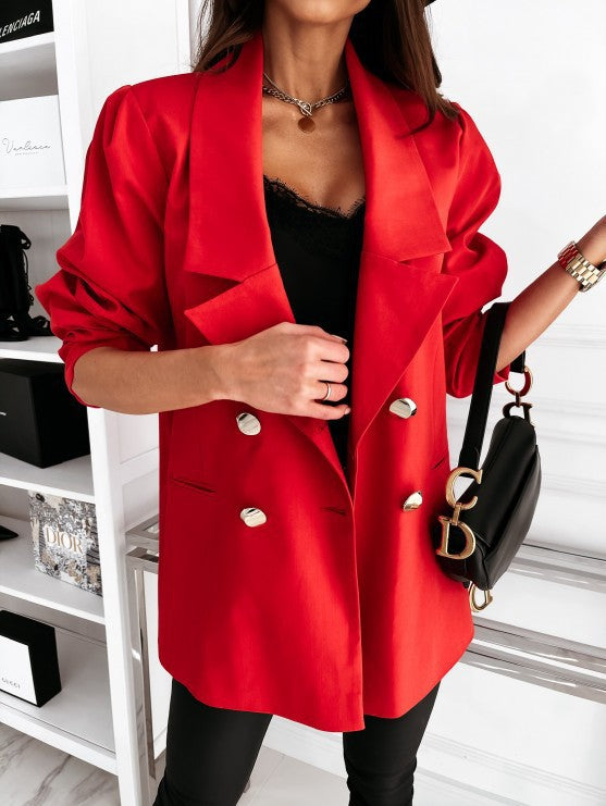 Damen modische Oversize Blazerjacke Sovae