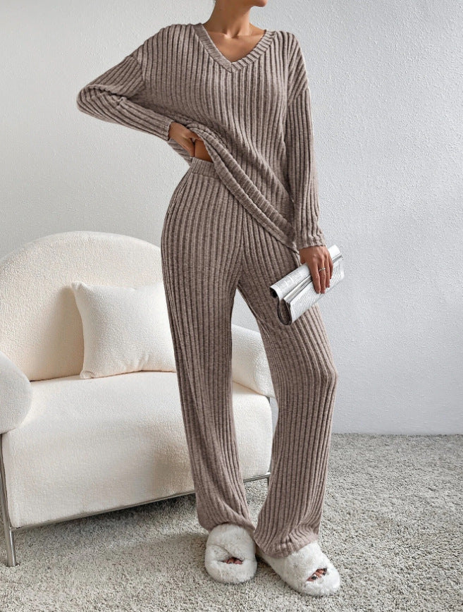 Damen Strickpullover und Hose Set Sovae