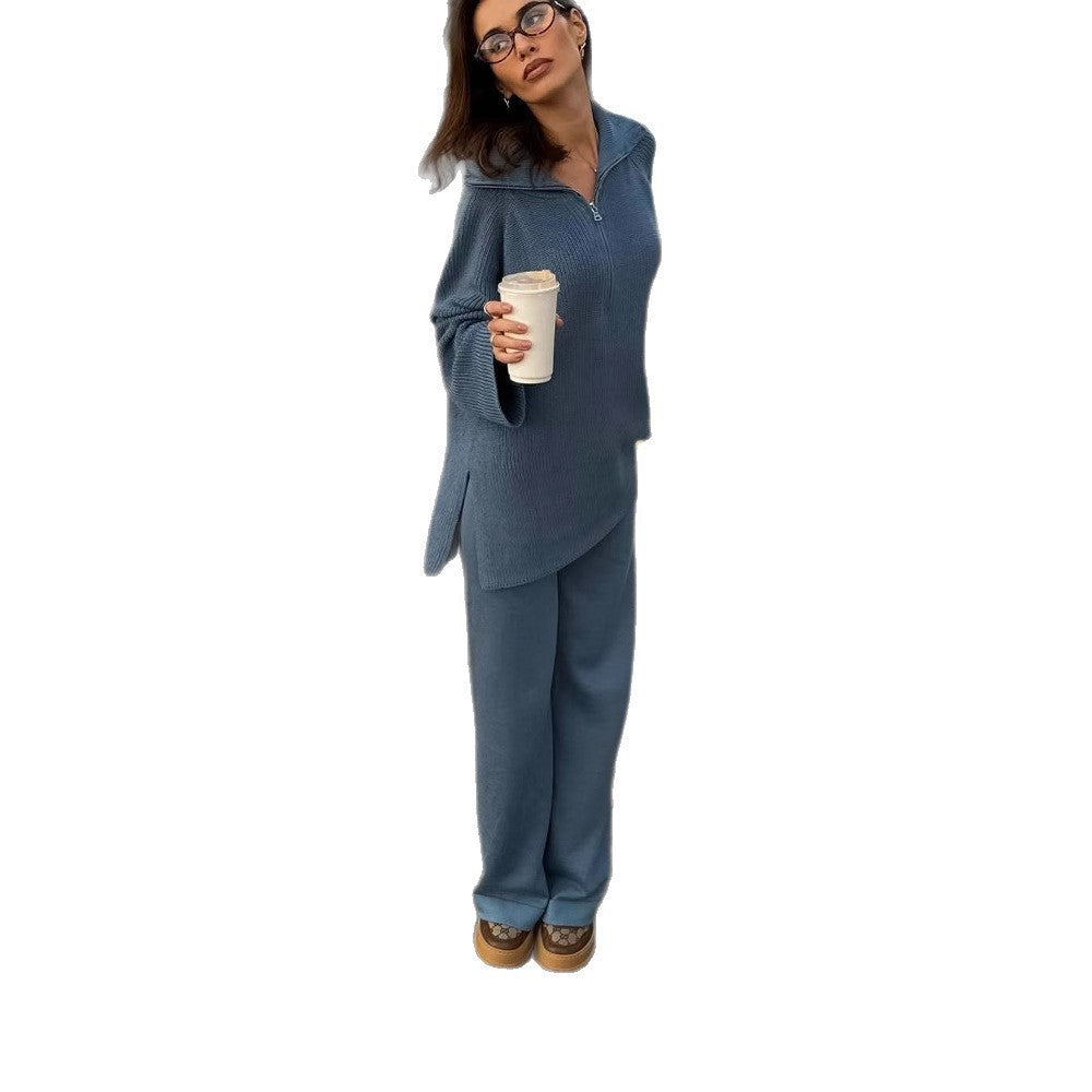 Damen Oversized Strickpullover mit modischem Kragen Sovae
