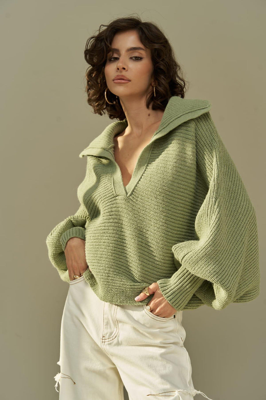 Damen Kuscheliger Oversized Pullover Sovae