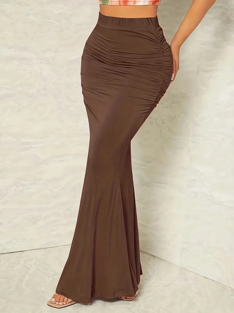 Damen Eleganter Maxirock mit Rüschendetails Sovae