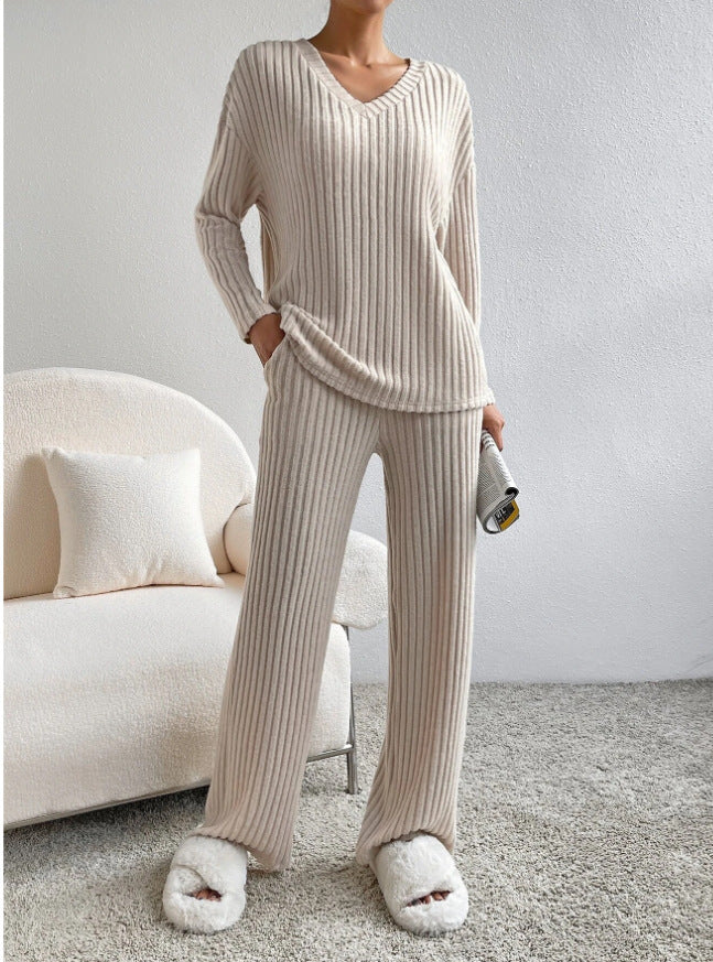 Damen Strickpullover und Hose Set Sovae