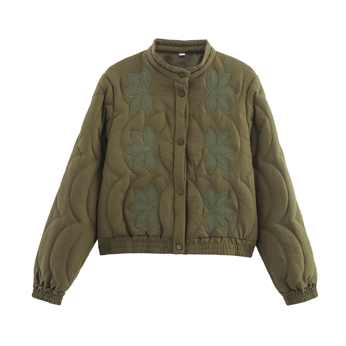 Damen Steppjacke mit floralem Design und elastischen Ärmeln Sovae