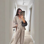 Damen luftige Leinenanzug Sovae