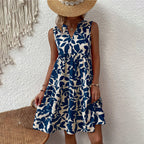 Damen lässiges Sommerkleid mit floralem Design Sovae