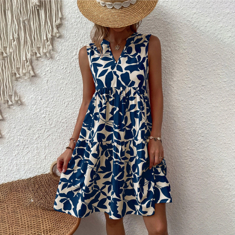 Damen lässiges Sommerkleid mit floralem Design Sovae