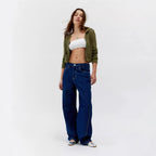 Damen Weit geschnittene Denim-Hose mit modernem Schnitt Sovae