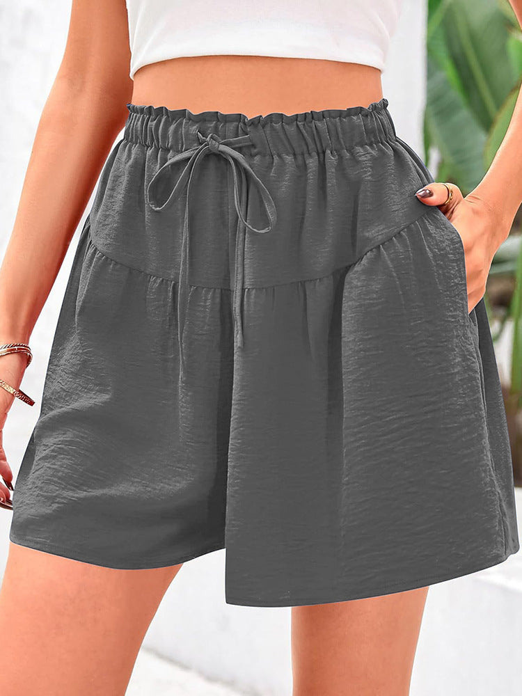 Damen Bequeme Loose-Fit Shorts mit Elastikbund und Taschen Sovae