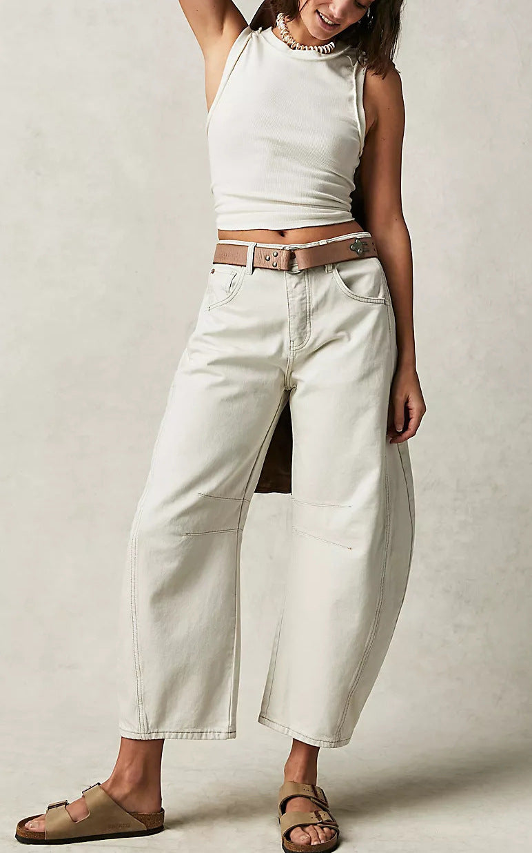 Damen Oversized Denim-Hosen Sovae