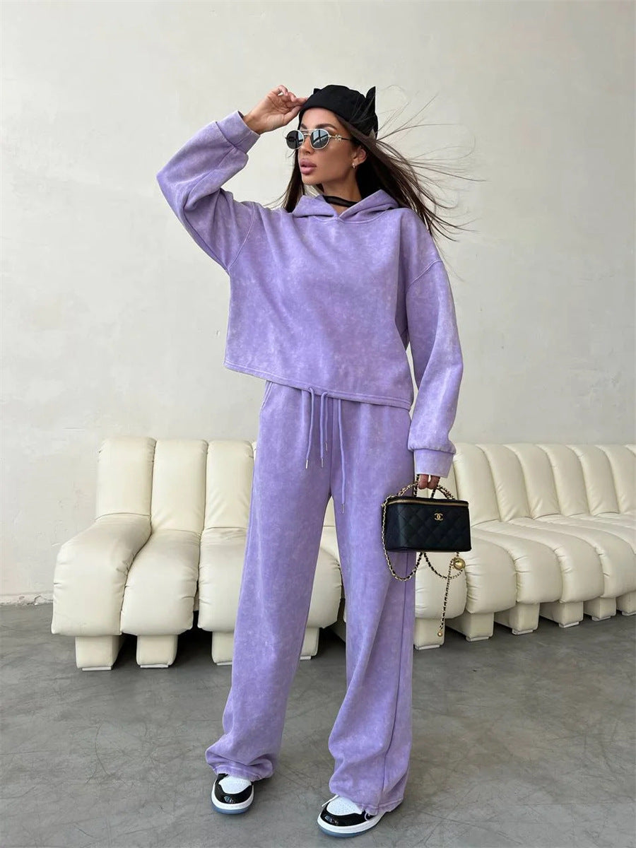 Damen modisches und lässiges Hoodie-Set mit lockerer Passform Sovae