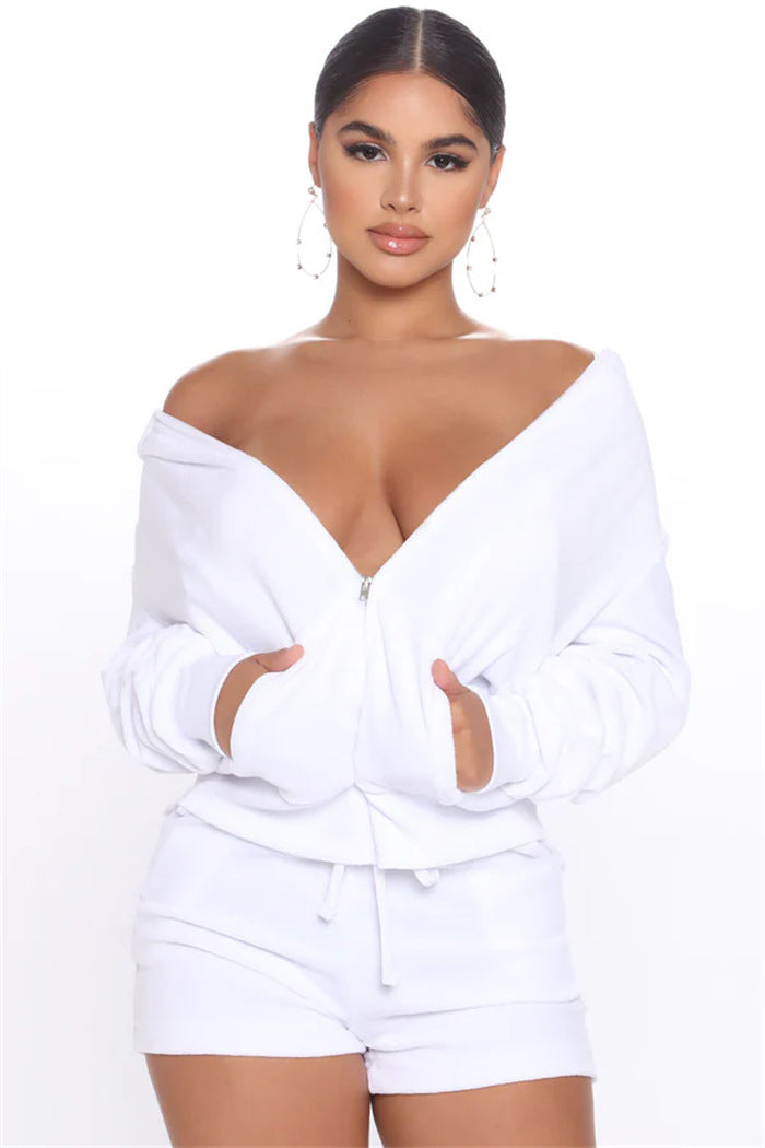 Damen Fleece Kapuzenset Sovae