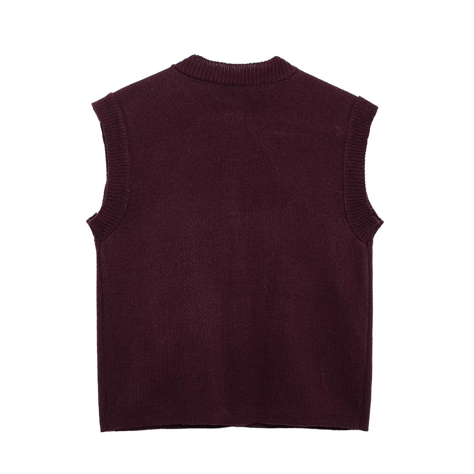 Damen modische Strickweste mit Knopfdetails und aufgesetzten Taschen Sovae