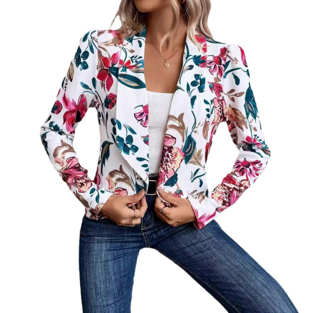 Damen Blazer mit floralem Design Sovae