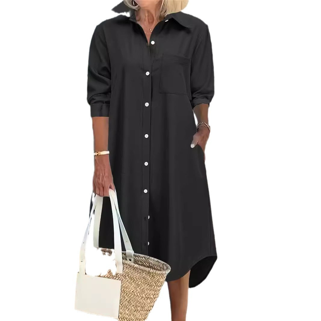 Damen Hemdblusenkleid Sovae