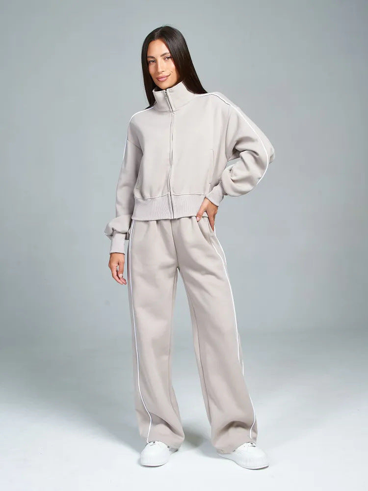 Damen Hochwertiger Sport-Loungewear-Anzug mit Stehkragen Sovae