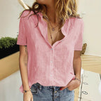 Damen Leichte Freizeit-Leinenbluse Sovae