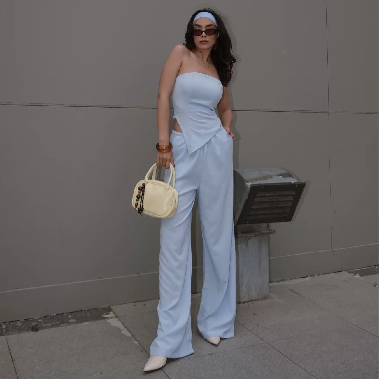 Damen eleganter Jumpsuit mit asymmetrischem Schnitt Sovae