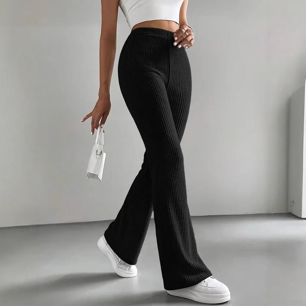 Damen Hochwertige Flared Strickhose Sovae