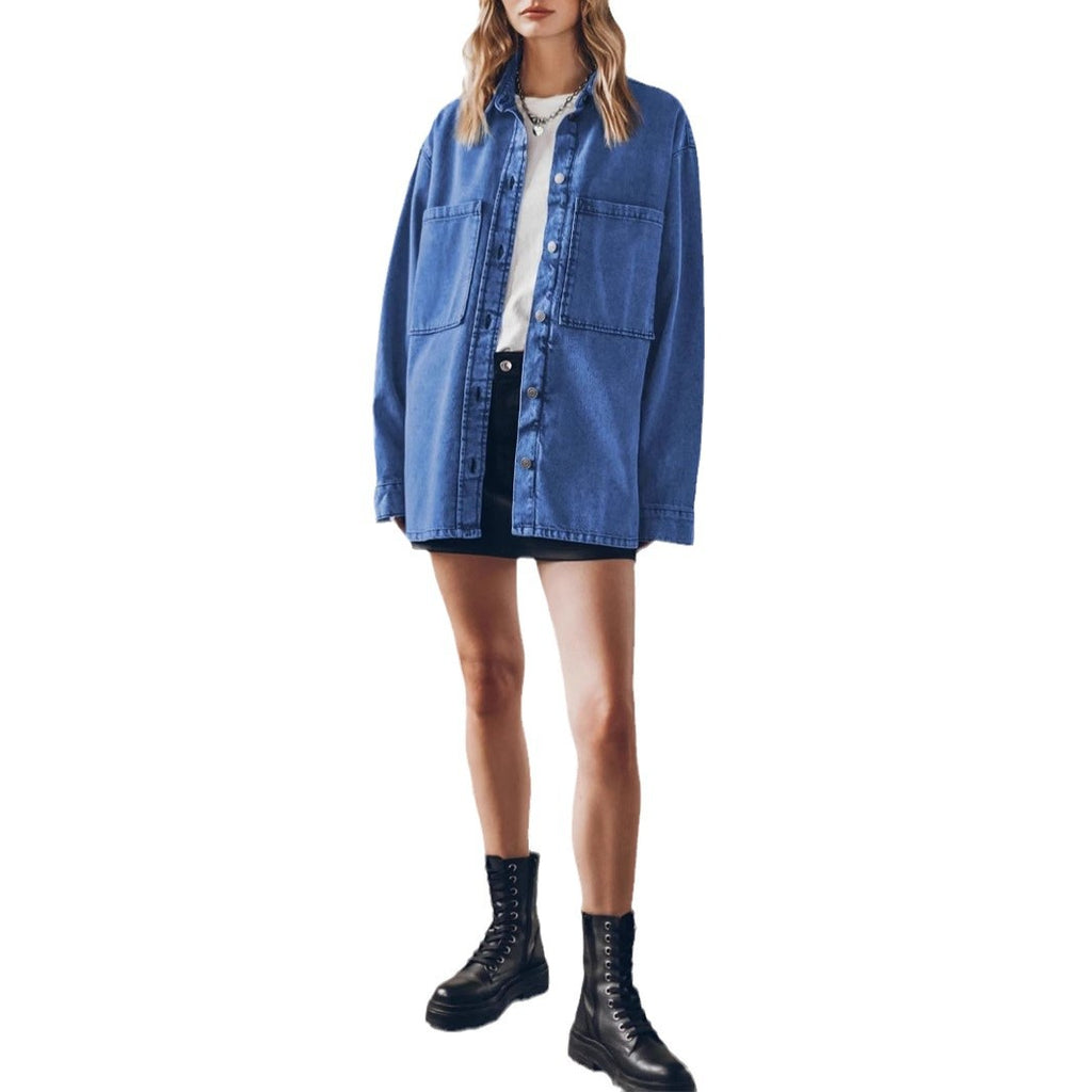 Damen Oversized Jeansjacke Sovae