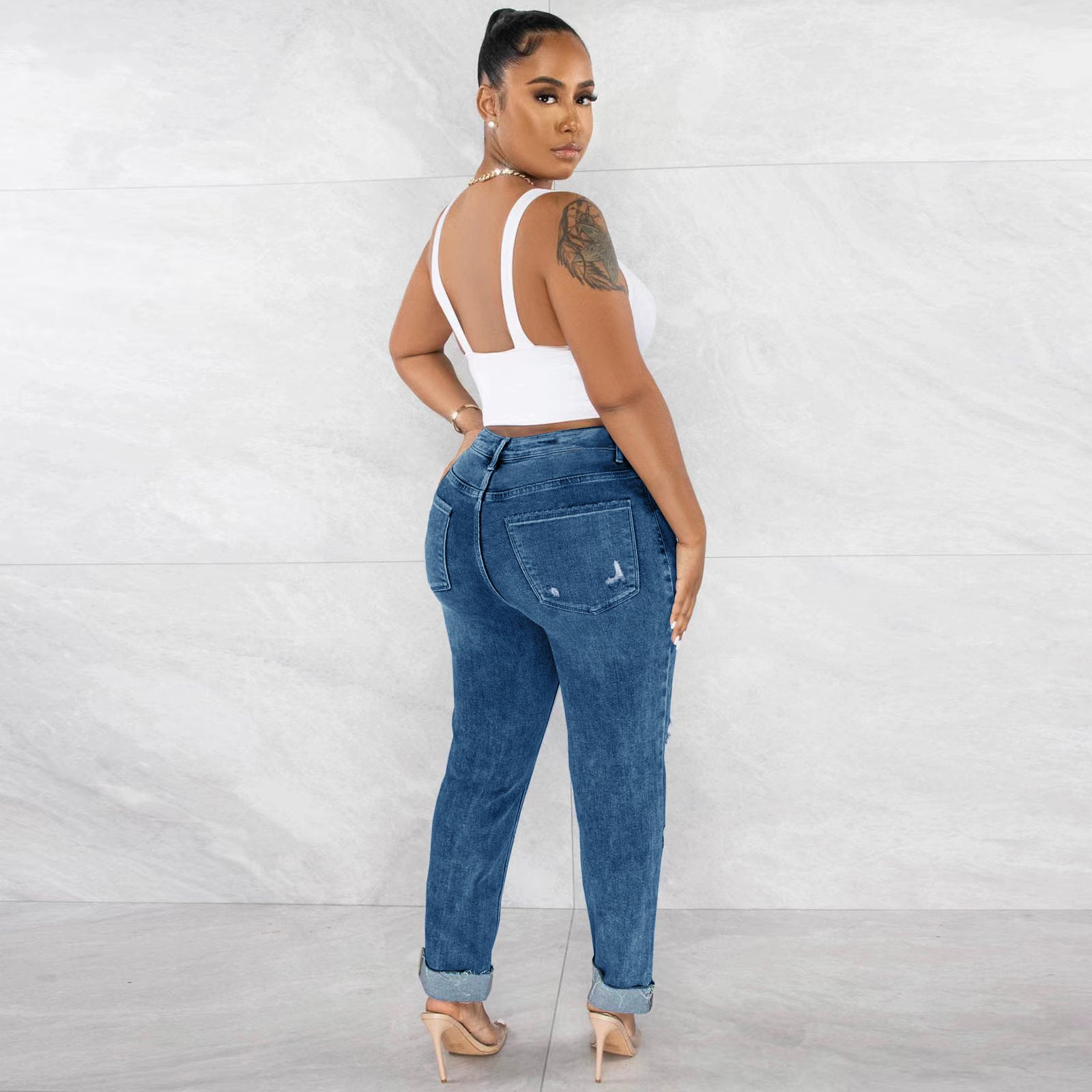 Damen Vintage Boyfriend Jeans Sovae