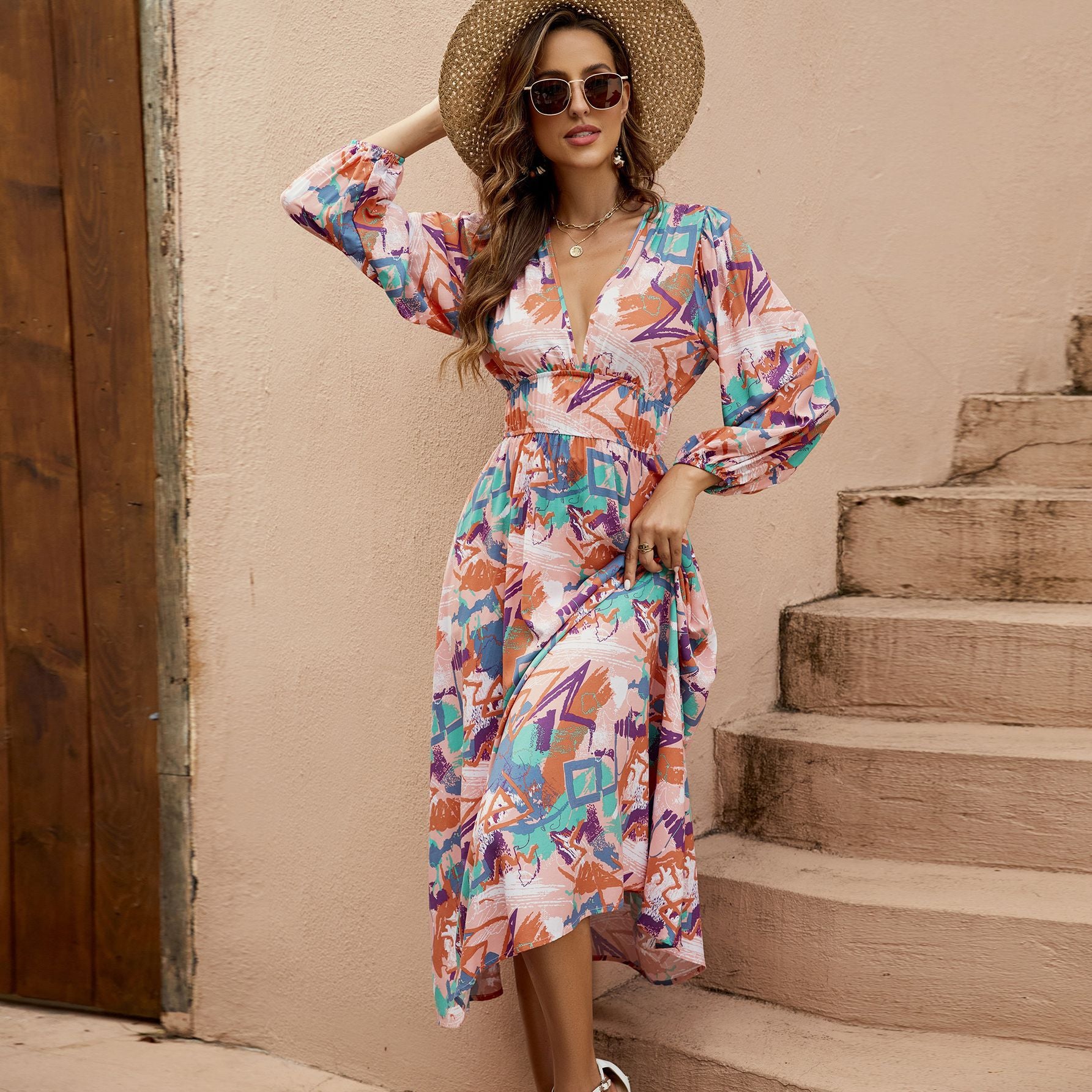 Damen Maxikleid Sovae