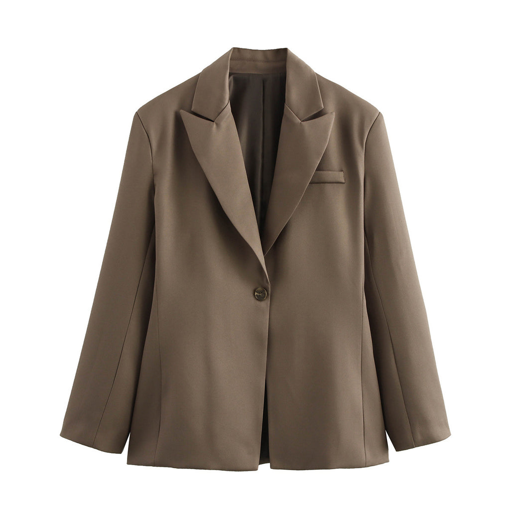 Damen elegante Blazerjacke im minimalistischen Design mit praktischen Taschen Sovae