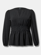 Damen elegante Bluse mit Taillenzug Sovae