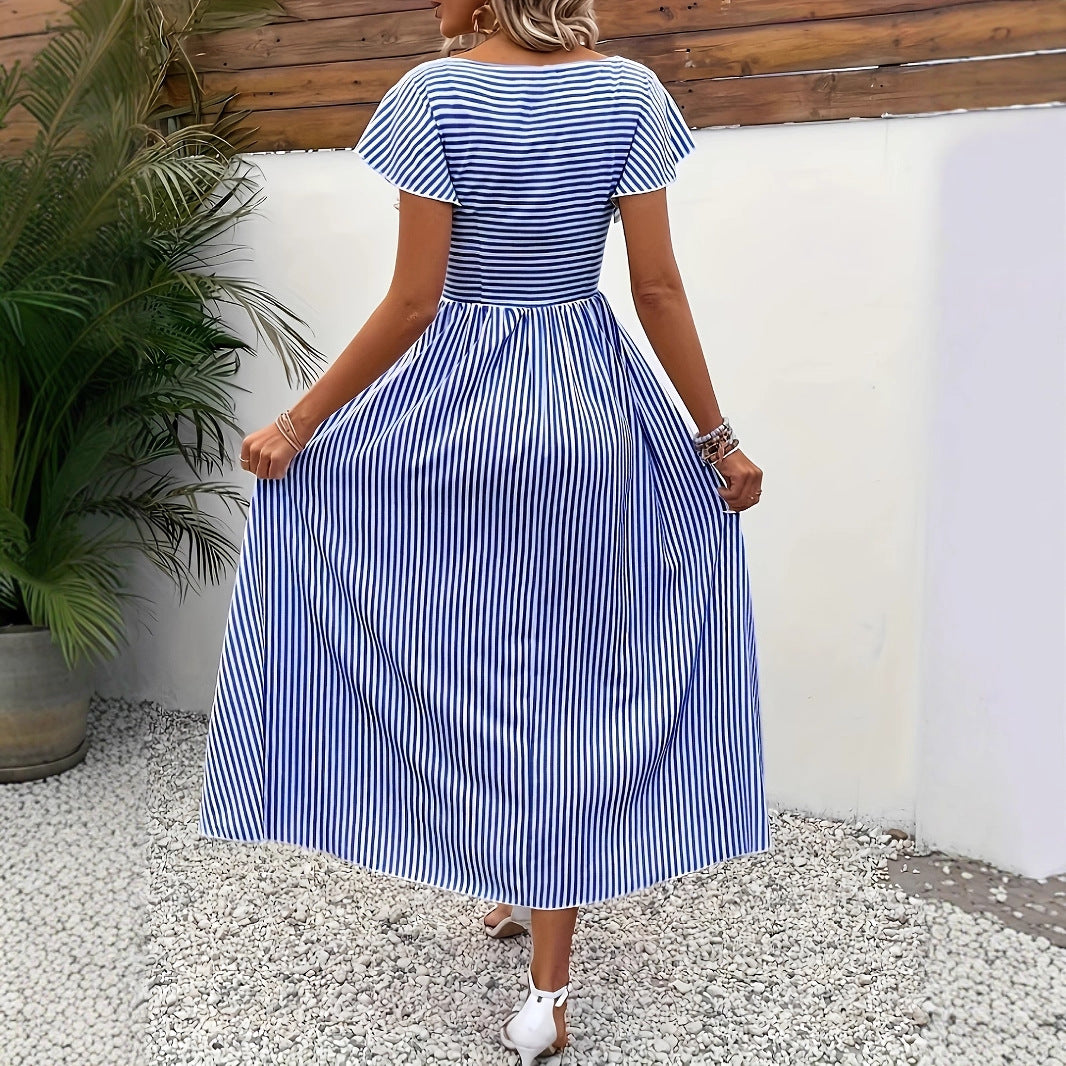 Damen Midikleid mit romantischen Rüschendetails und eleganter Innenraffung Sovae