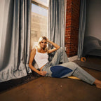 Damen Weit geschnittene Jeans mit einzigartigem Farbkontrast Sovae