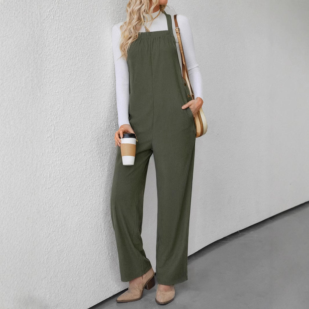 Damen Latzhose aus weichem Rippenstoff mit praktischen Taschen Sovae