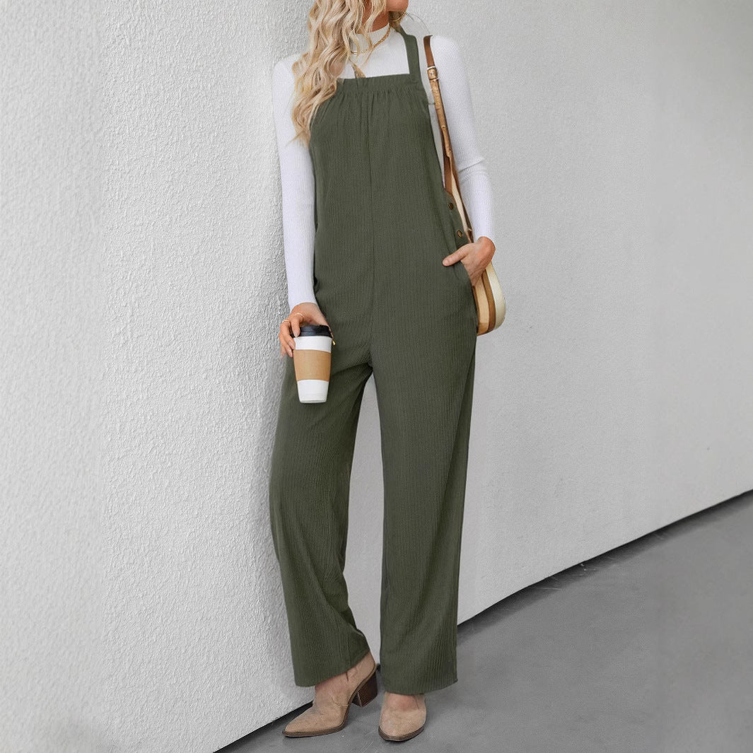 Damen Latzhose aus weichem Rippenstoff mit praktischen Taschen Sovae
