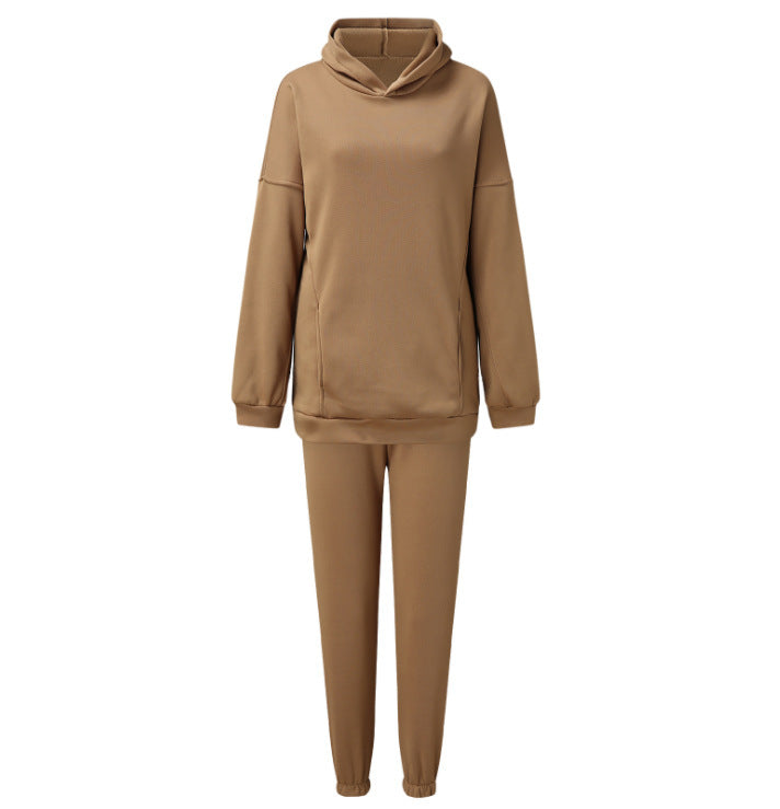 Damen komfortables Fleece-Lounge-Set mit hochgeschlossenem Kragen Sovae