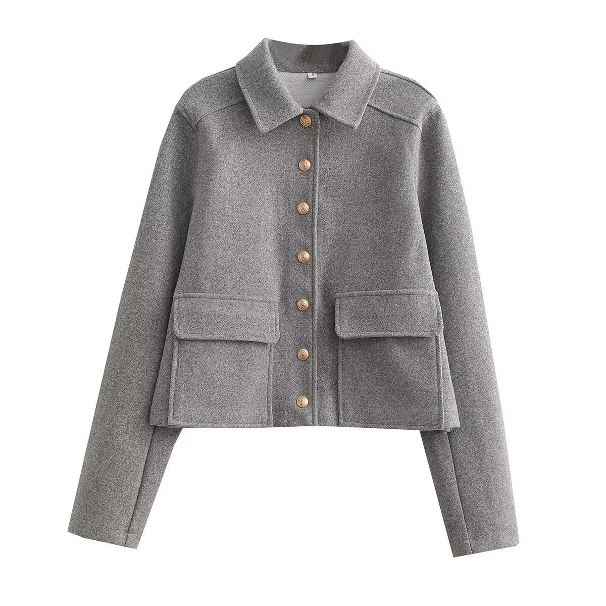 Damen modische Jacke mit praktischen Taschen Sovae