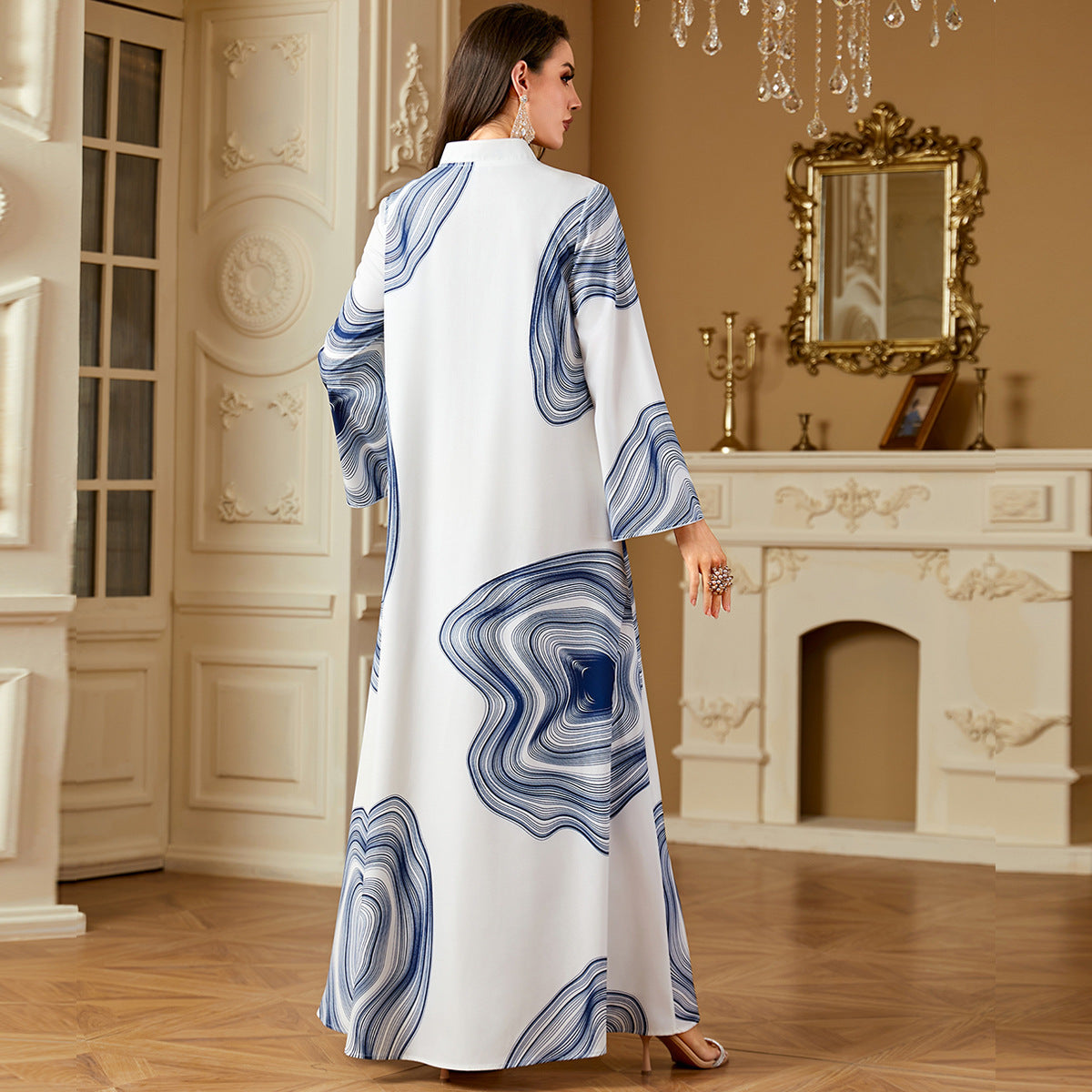 Damen Maxi-Kleid im eleganten Wasserfarben-Look Sovae