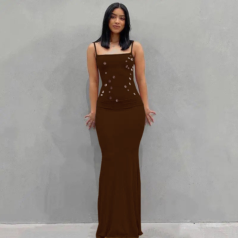 Damen Glamouröses Abendkleid mit funkelnden Applikationen Sovae