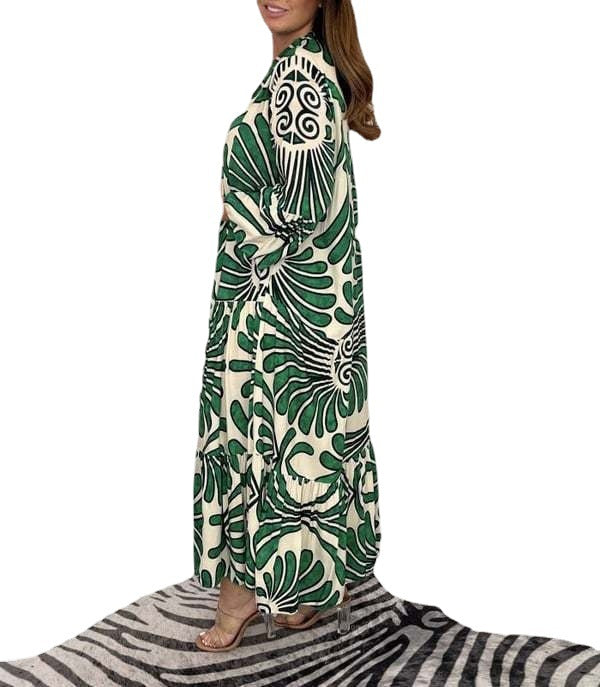Damen Maxi-Kleid mit floralen Mustern Sovae