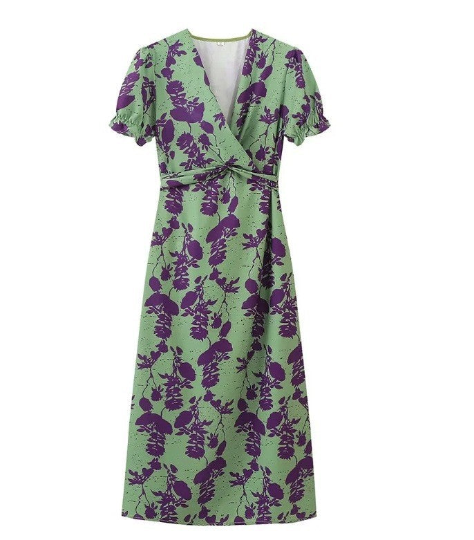 Damen Wickelkleid mit floralem Muster und komfortabler Passform Sovae