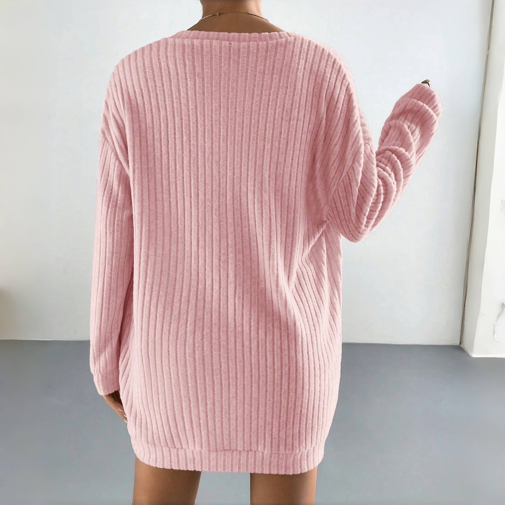 Damen Strick-Loungewear-Set mit langen Ärmeln und geripptem Design Sovae