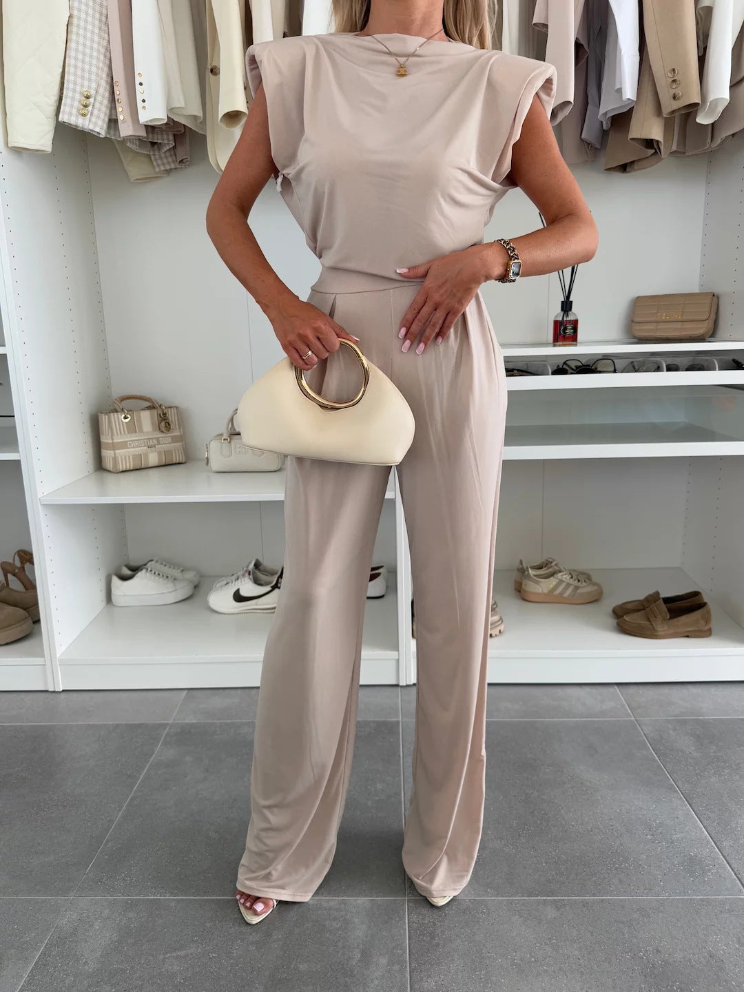 Damen elegantes Jumpsuit mit weitem Bein Sovae