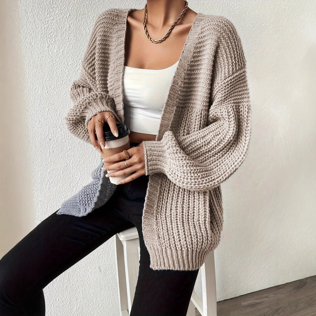 Damen lässige Strickjacke mit oversized Schnitt und weichem Material Sovae