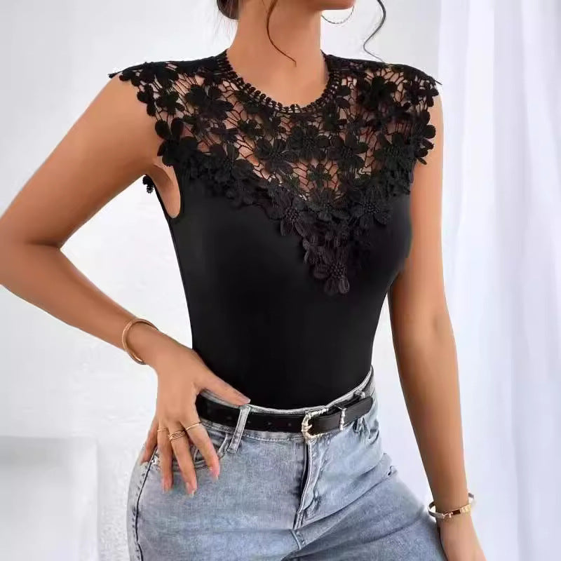 Damen Body mit filigranem Spitzeinsatz Sovae