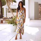 Damen Blütenprint Midikleid Sovae