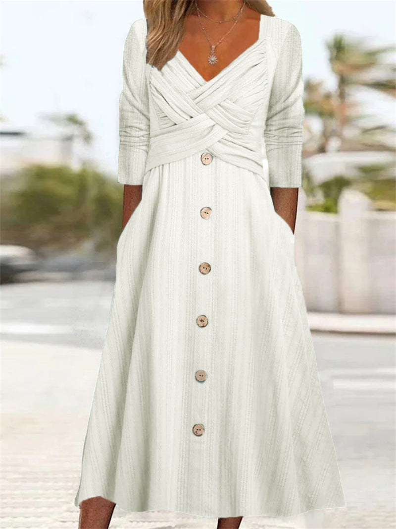 Damen Midikleid mit schmeichelndem Wickeloberteil Sovae
