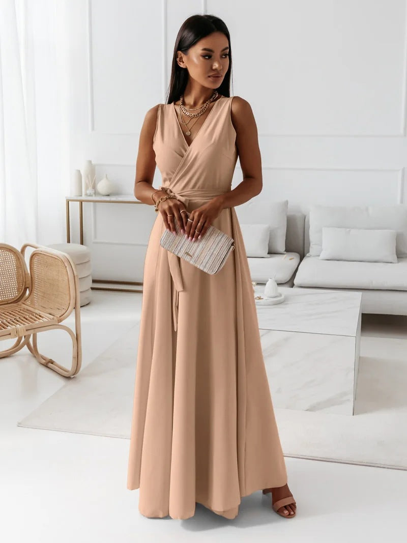 Damen Elegantes Wickel-Minikleid mit tiefem V-Ausschnitt und fließendem Stoff Sovae