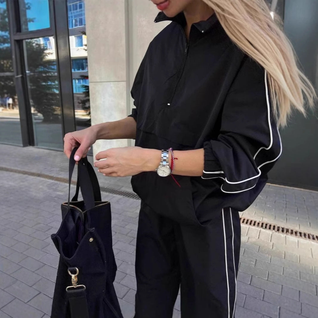 Damen sportliche Jacke mit hoch geschlossenem Kragen und Reißverschluss Sovae