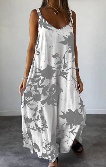 Damen Maxikleid mit floralem Print und elegantem Schnitt Sovae