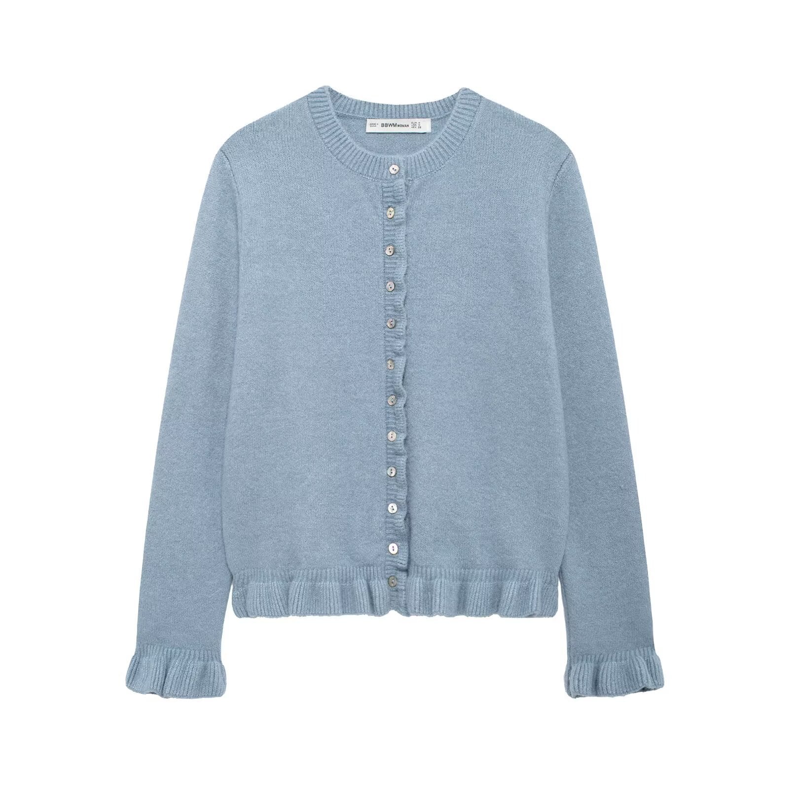 Damen Strickjacke mit Knopfverschluss und eleganten Rippdetails Sovae